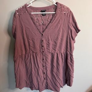 Torrid Size 3 Boho Short Sleeve Blouse